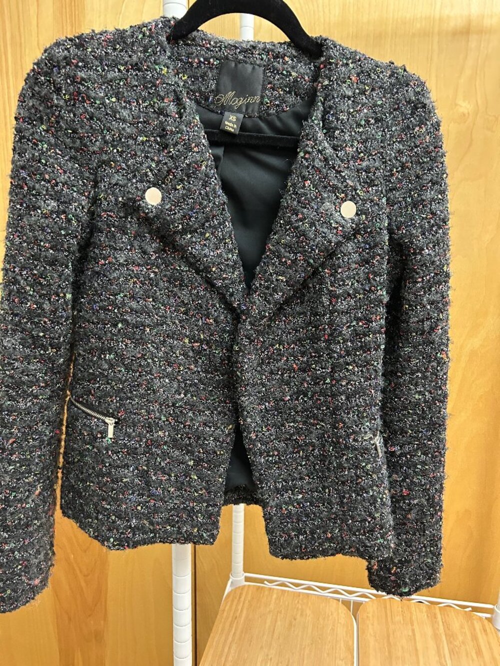 Maginn XS grey and multicolored fitted blazer/jacket